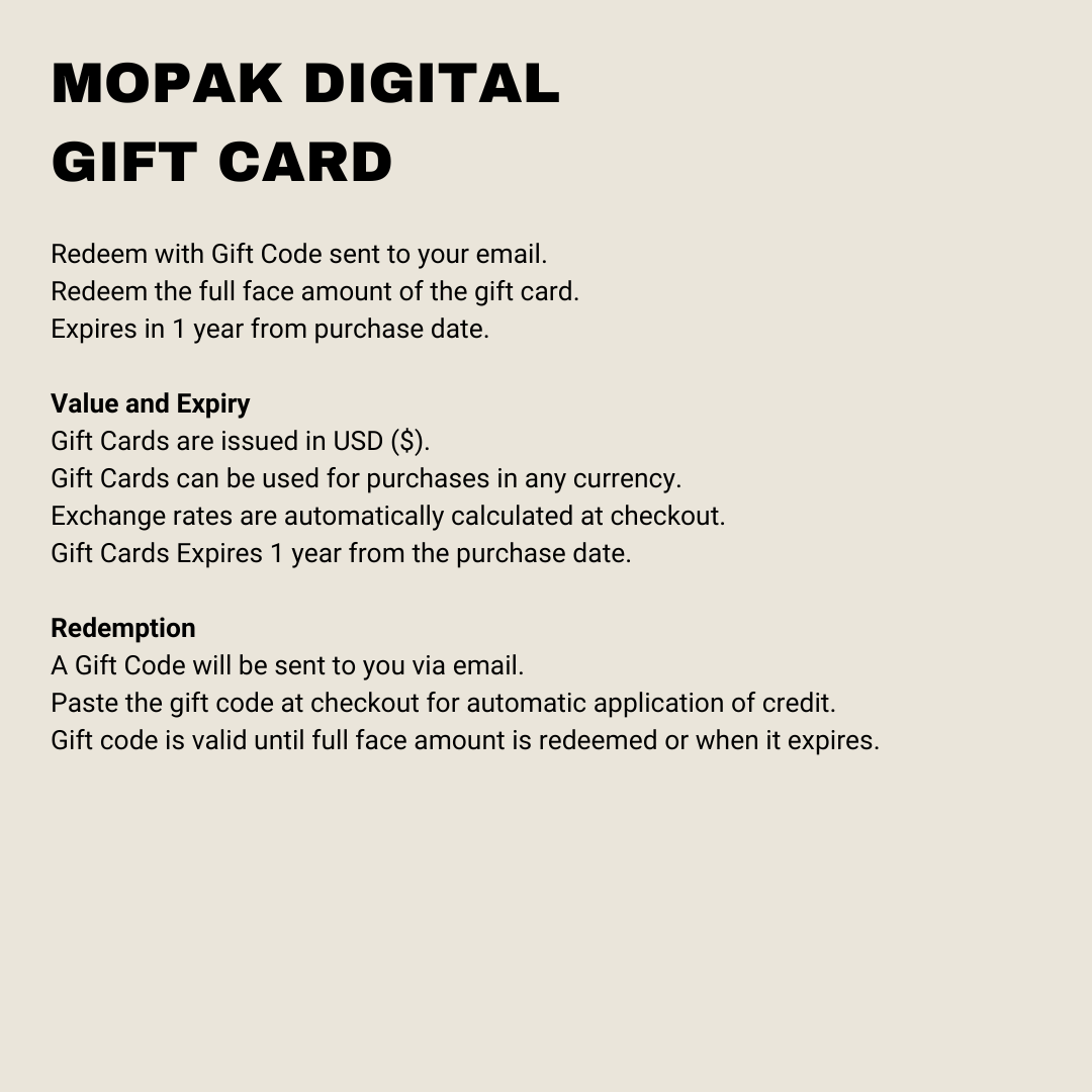 Mopak Digital Gift Card