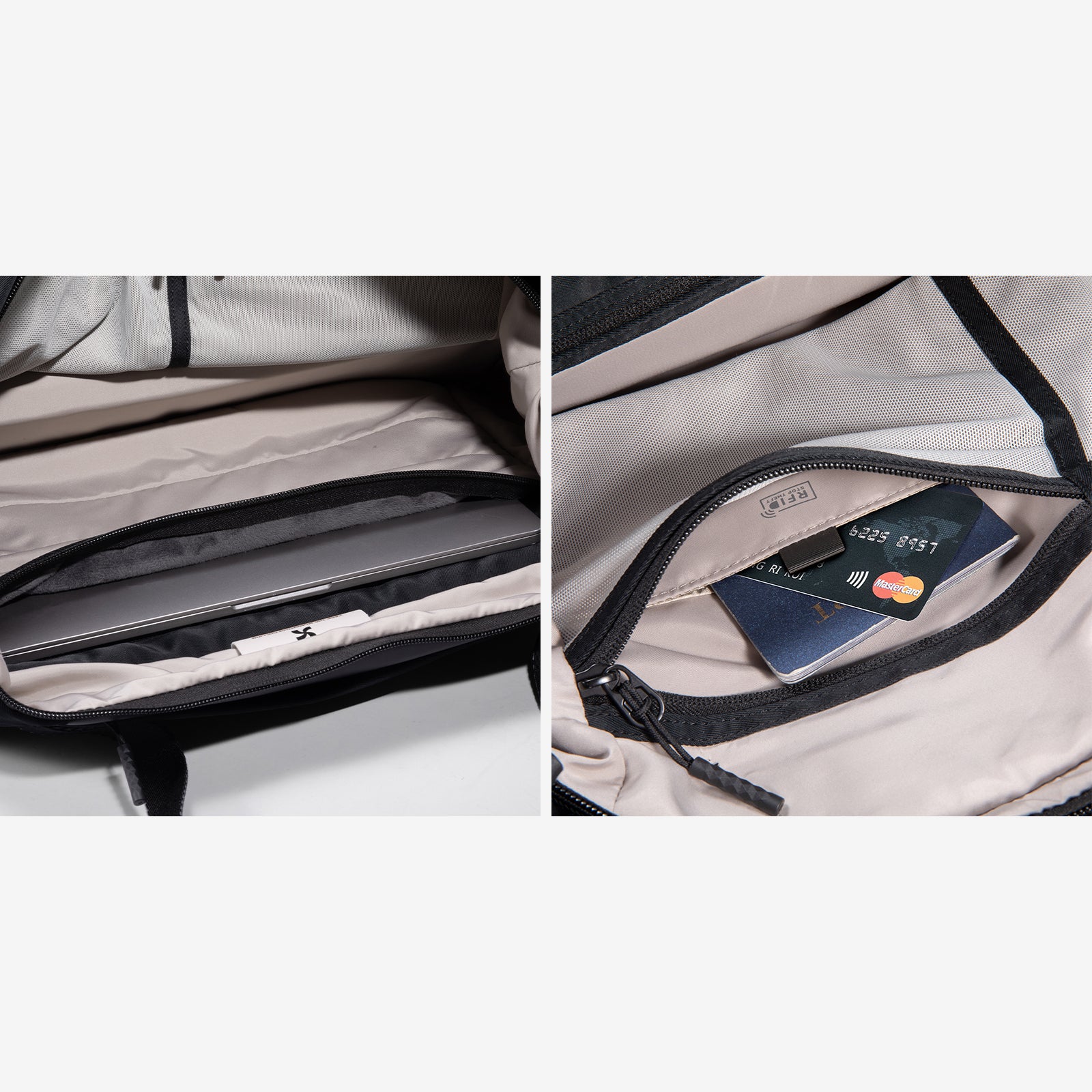 Mopak Weekender Duffel Bag RFID pockets for credit card #color_black