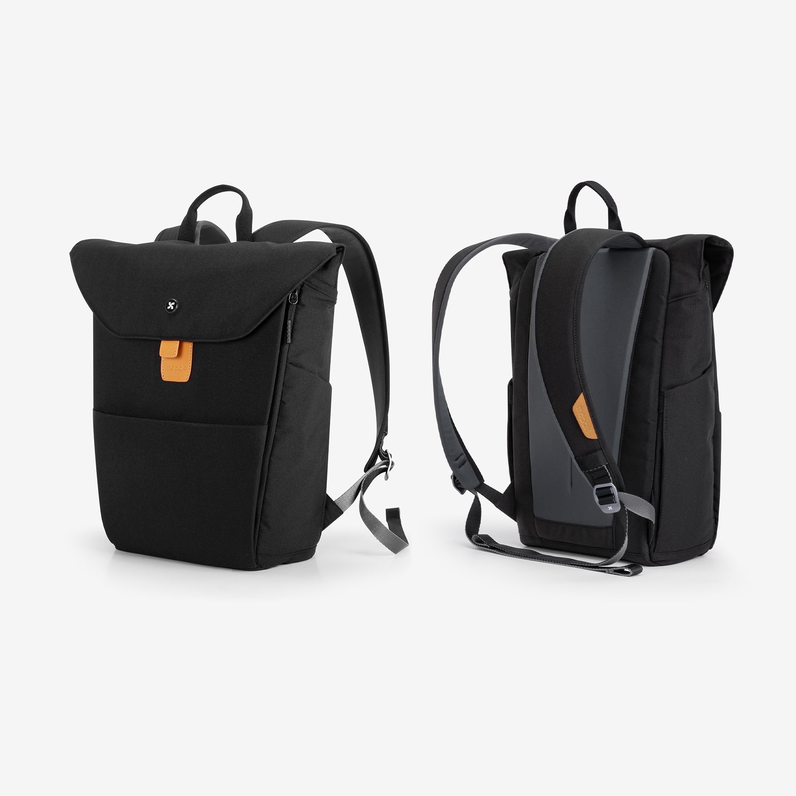 Mopak Sleek Backpack front and backpack #color_black