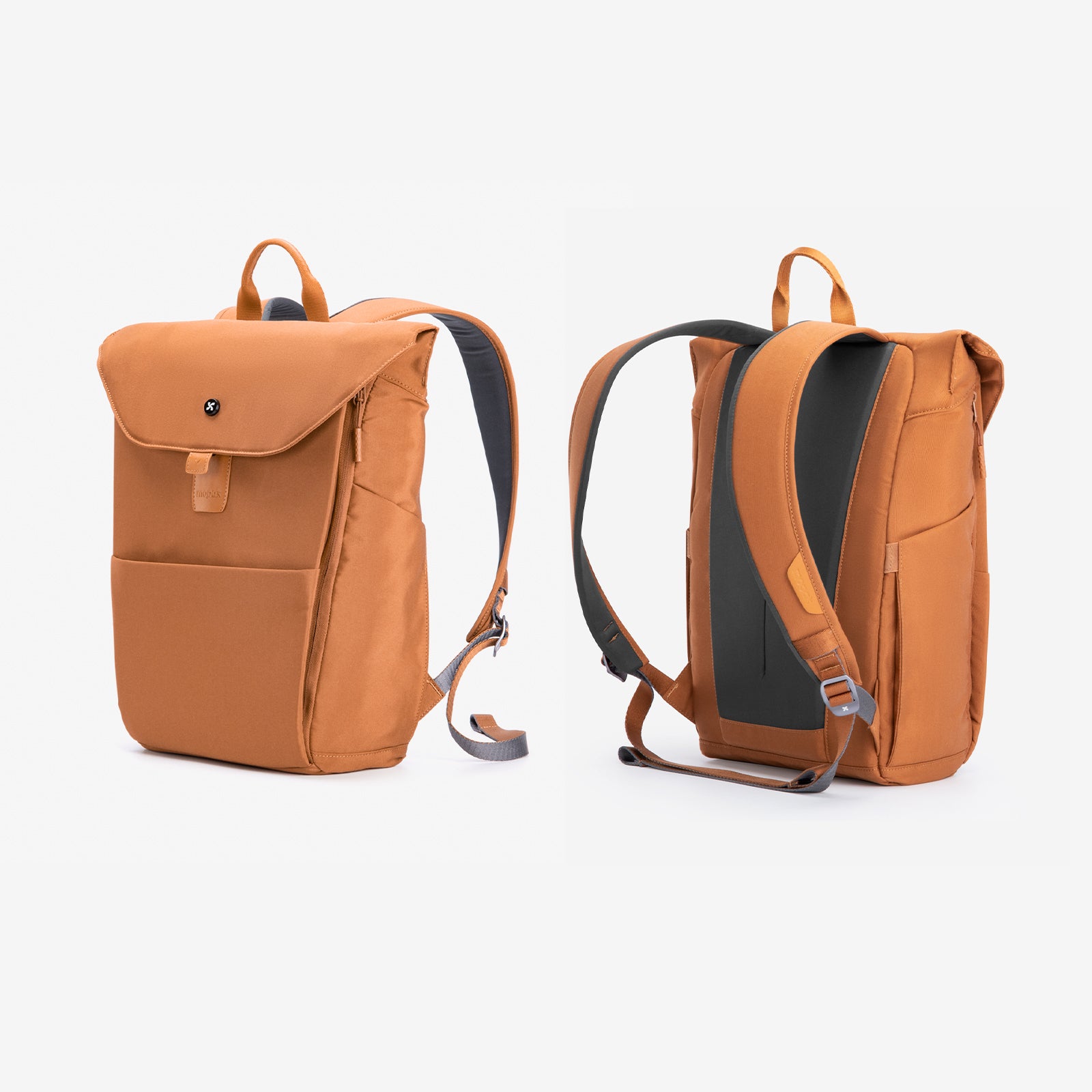 Mopak Sleek Backpack front and back #color_brown