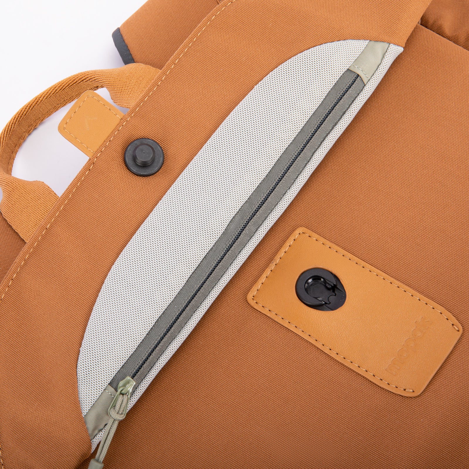 Mopak Sleek Backpack magnetic top cover #color_brown