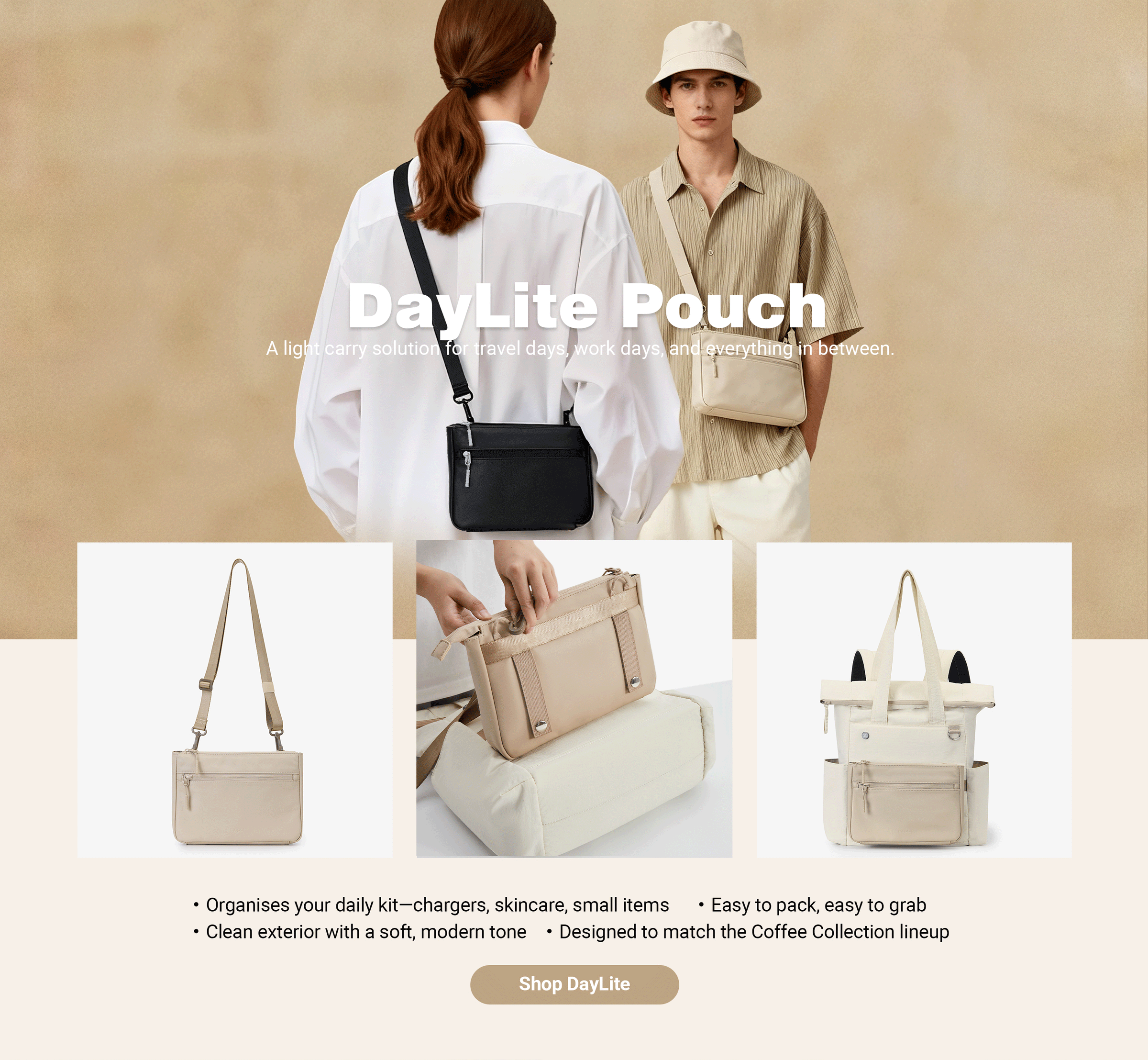 MOPAK Daylite Pouch in Coffee Collection