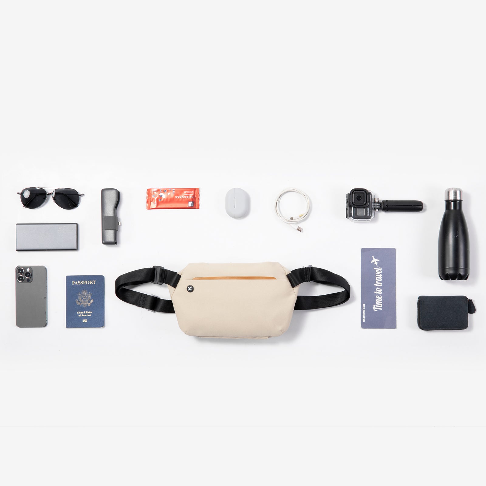 Mopak Wanderer Sling commute items pockets #color_natural