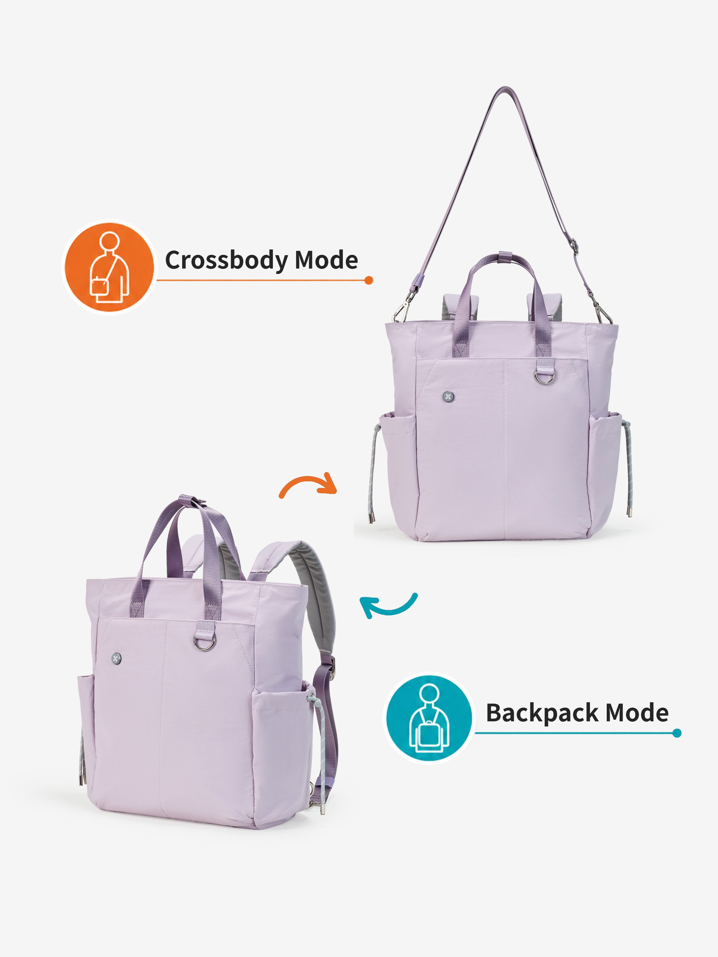 Lilac Air Daily Pack have two ways of carring